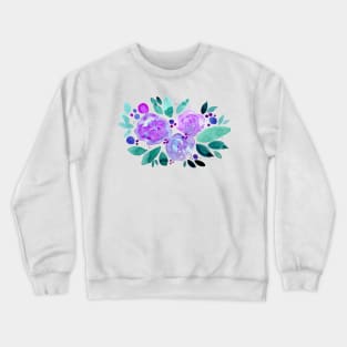 Watercolor flower bouquet - purple and green Crewneck Sweatshirt